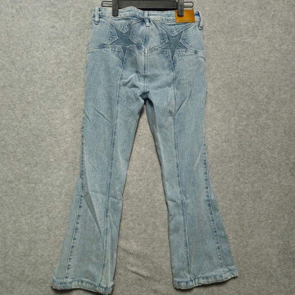 Austin Landing Jeans Womens Size 7 28 Blue Stars Flare leg Bohemian Cowgirl - Picture 2 of 8